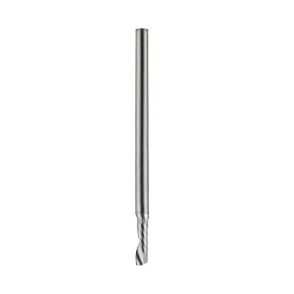 Solid carbide upcut spiral cutter for alluminum with polished flutes