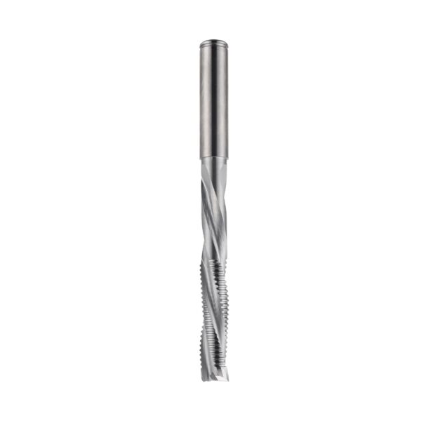 Fresa elicoidale HW integrale positiva con rompitruciolo per serrature con ultimi 5 mm lisci per miglior finitura